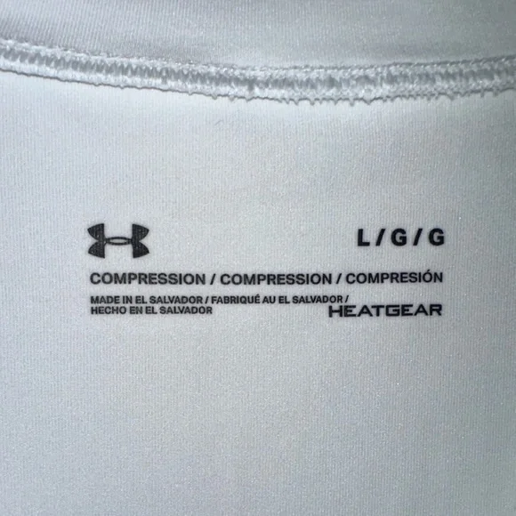NWT Under Armour Men's V-neck Compression Short-sleeve T-shirt, White, Size L - Picture 9 of 13